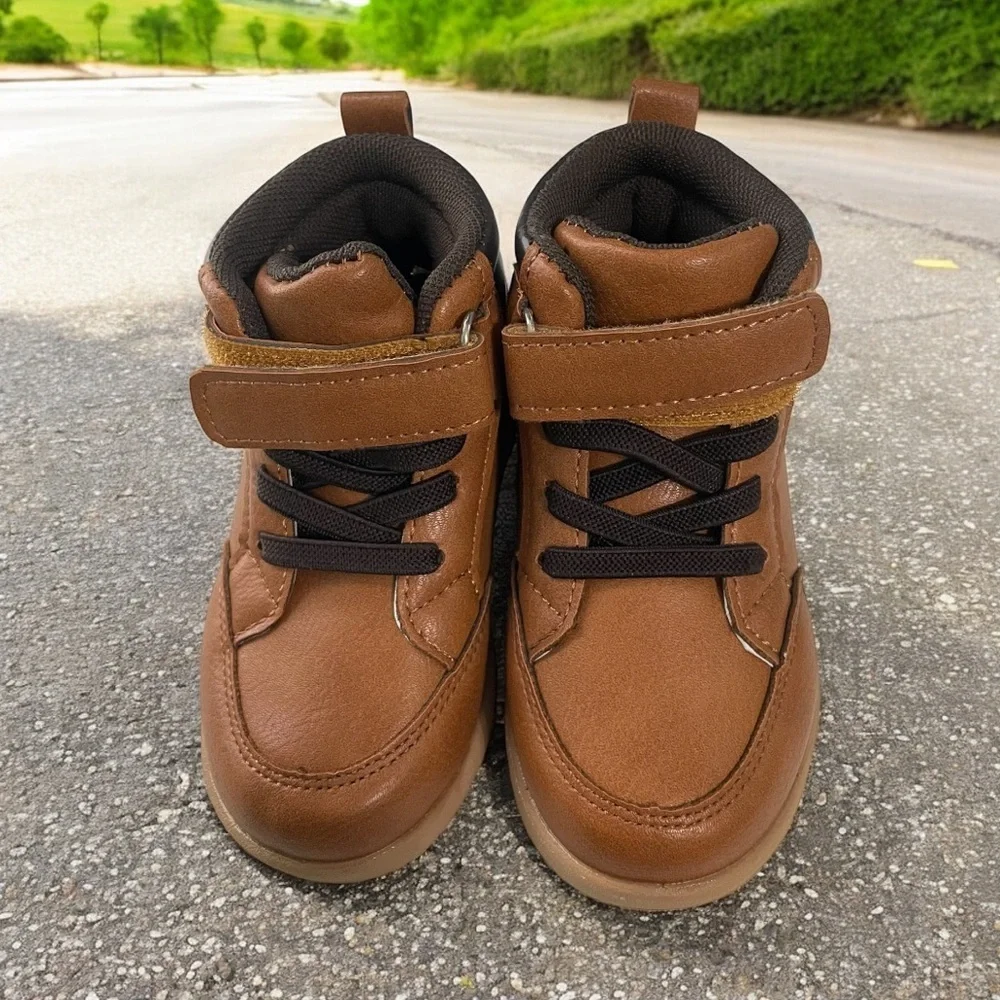 First Steps Kids Tan High-Top Boys Shoes